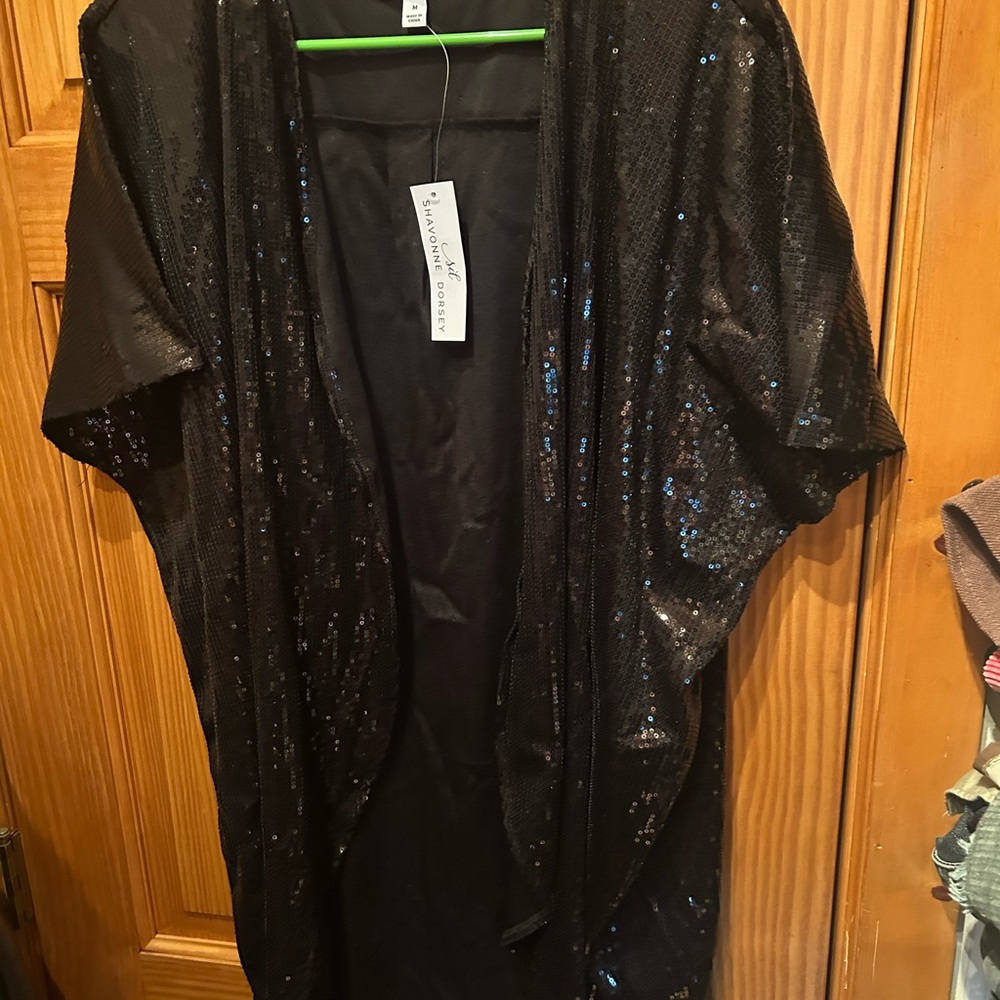 Black Sequin Wrap Shavonne Dorsey Medium - Picture 4 of 4